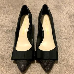 Anne Klein iFlex Black Glitter High Heel Pump Size 10.5